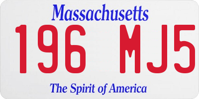 MA license plate 196MJ5