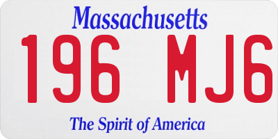 MA license plate 196MJ6
