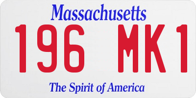 MA license plate 196MK1