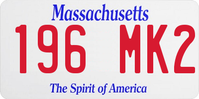 MA license plate 196MK2