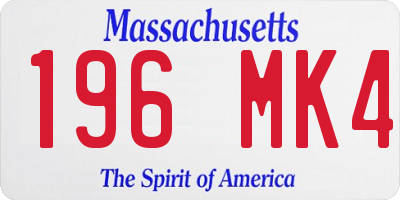 MA license plate 196MK4