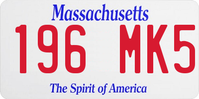 MA license plate 196MK5