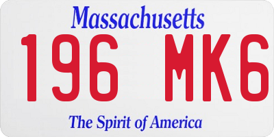 MA license plate 196MK6