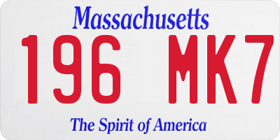 MA license plate 196MK7