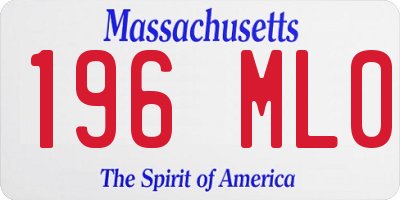 MA license plate 196ML0