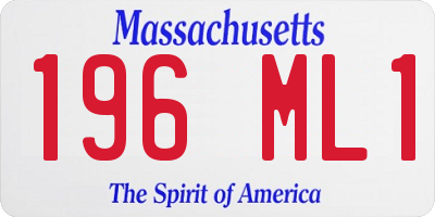 MA license plate 196ML1
