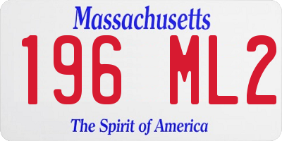 MA license plate 196ML2