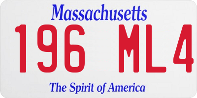 MA license plate 196ML4