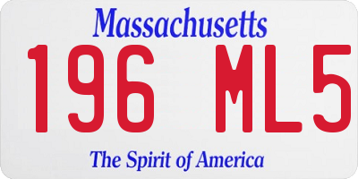 MA license plate 196ML5