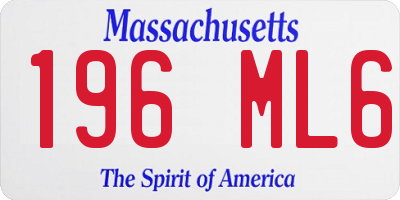 MA license plate 196ML6