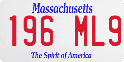 MA license plate 196ML9