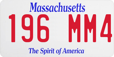 MA license plate 196MM4