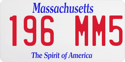 MA license plate 196MM5