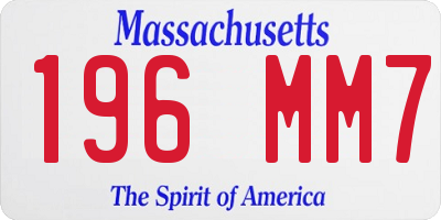 MA license plate 196MM7