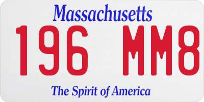 MA license plate 196MM8
