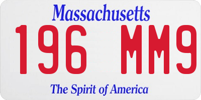 MA license plate 196MM9