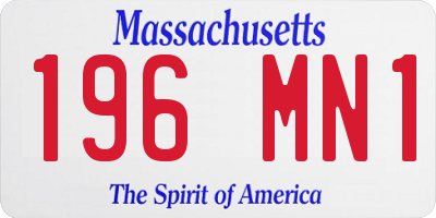 MA license plate 196MN1