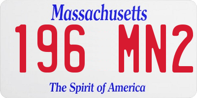 MA license plate 196MN2