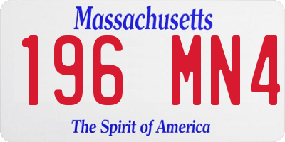 MA license plate 196MN4