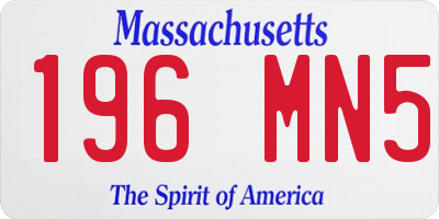 MA license plate 196MN5