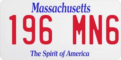 MA license plate 196MN6