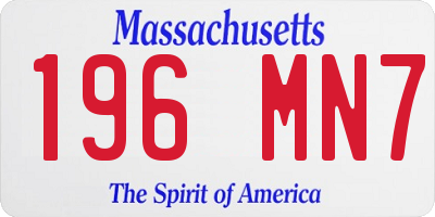 MA license plate 196MN7