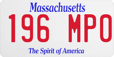 MA license plate 196MP0