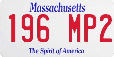 MA license plate 196MP2
