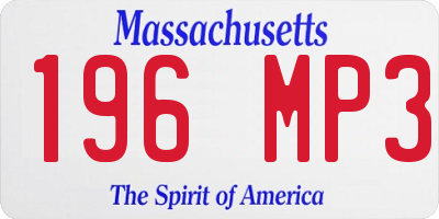MA license plate 196MP3