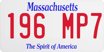MA license plate 196MP7