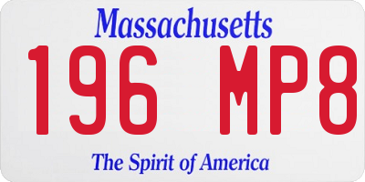 MA license plate 196MP8