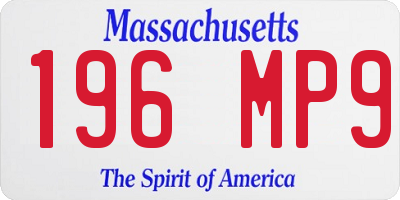 MA license plate 196MP9
