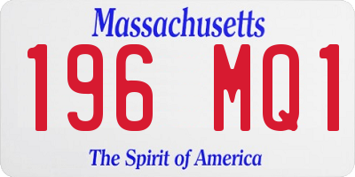 MA license plate 196MQ1