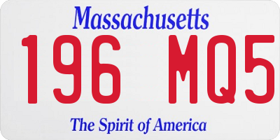 MA license plate 196MQ5