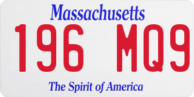 MA license plate 196MQ9