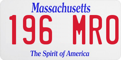 MA license plate 196MR0