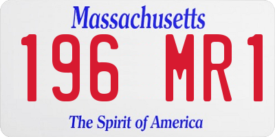 MA license plate 196MR1