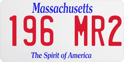 MA license plate 196MR2