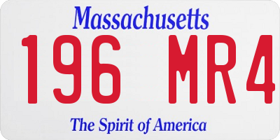 MA license plate 196MR4