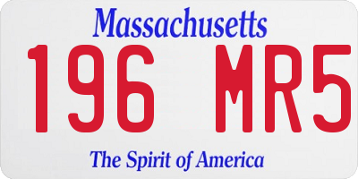 MA license plate 196MR5