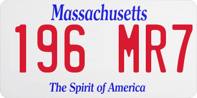 MA license plate 196MR7