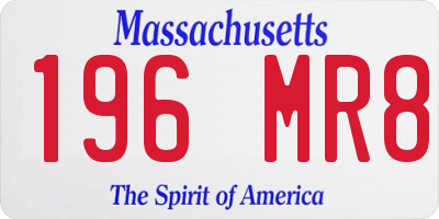 MA license plate 196MR8