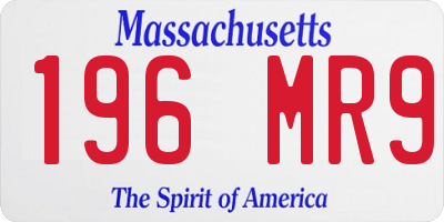 MA license plate 196MR9