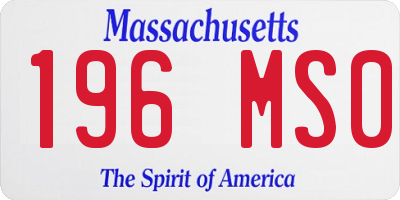 MA license plate 196MS0