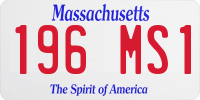 MA license plate 196MS1