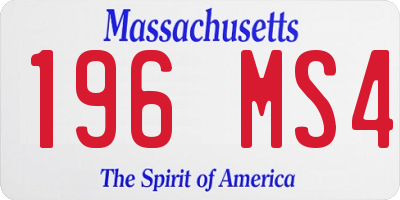 MA license plate 196MS4