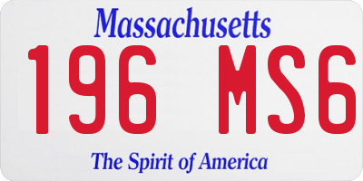 MA license plate 196MS6