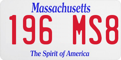 MA license plate 196MS8
