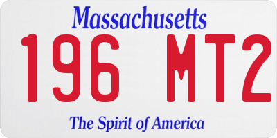 MA license plate 196MT2