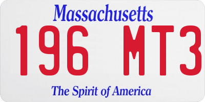 MA license plate 196MT3